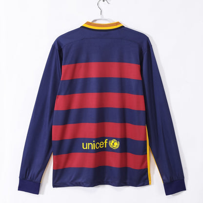 2015-2016 Maillot Barcelone Domicile Rétro  Manches Longues