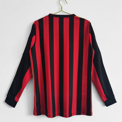 2013- 2014 Maillot AC Milan Domicile Rétro  Manches Longues